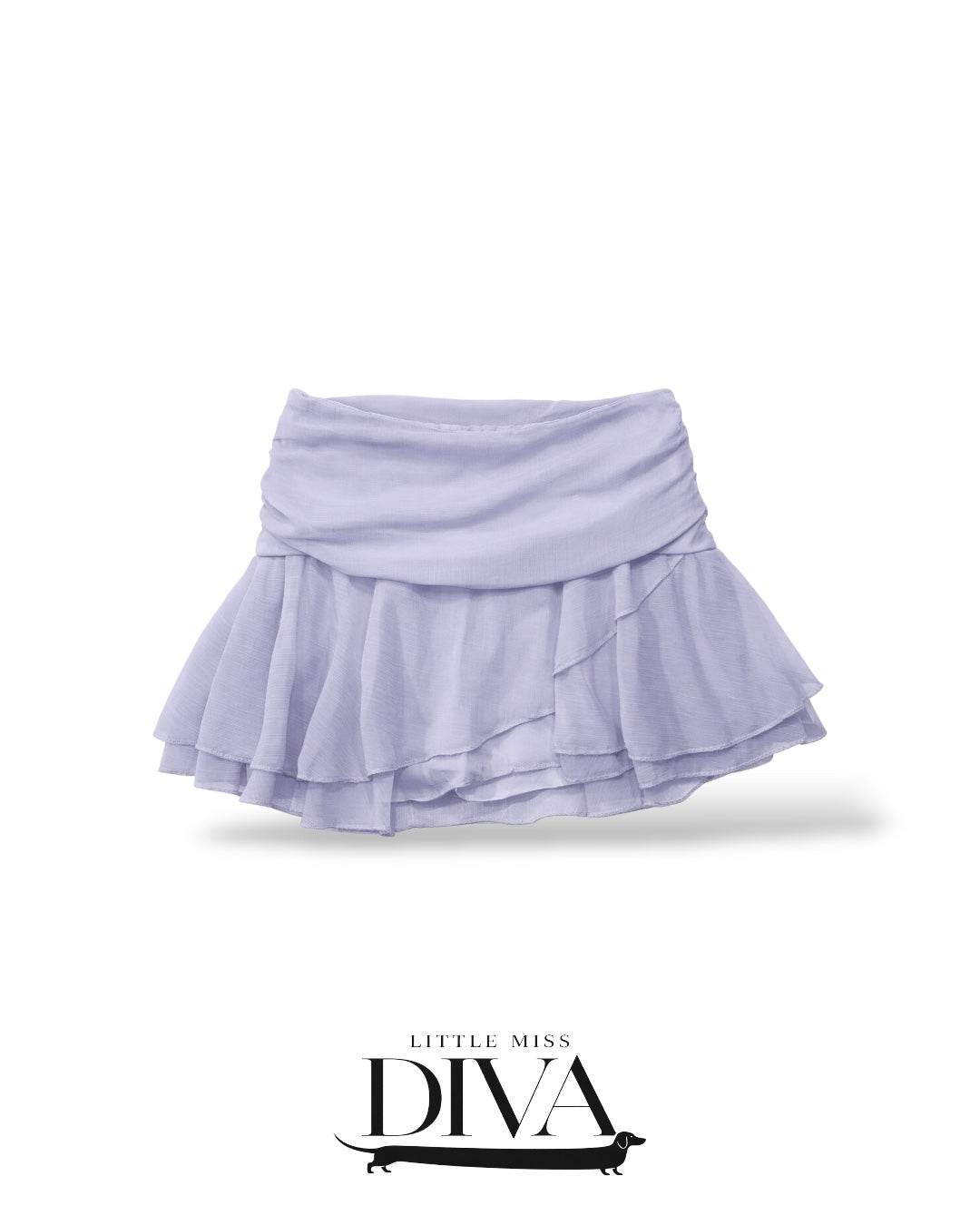 Lavender skirt with ruffled layers